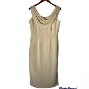 Spencer Jeremy Silk Dress 100% Silk Long Dress 10 Sleeveless Maxi Draped Neck